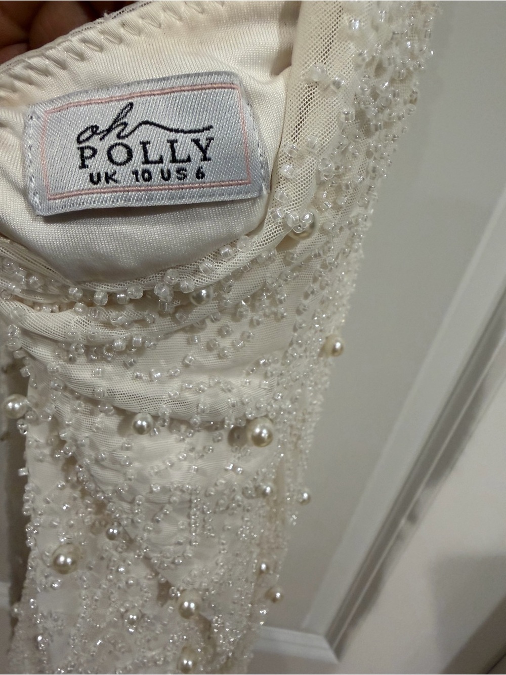 Oh Polly White Beaded Halter Mini Dress - Picture 6 of 6
